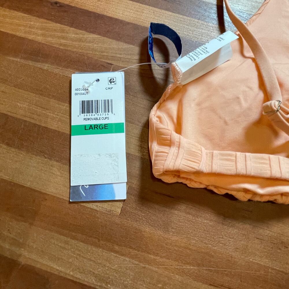 Isabella Rose Champagne Beaded Bikini Top Peach, Large - Picture 3 of 7